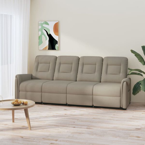 vidaXL 4-miestne sklápacie masážne kreslo, svetlosivé, mikrovlákno