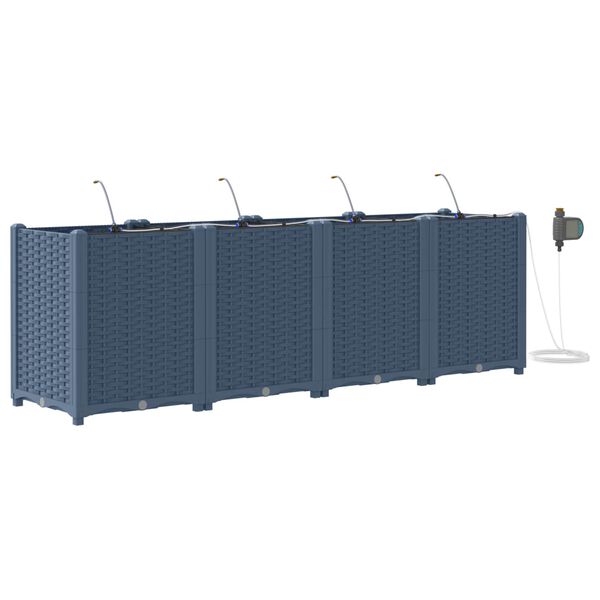 vidaXL Z&aacute;hradn&yacute; kvetin&aacute;č 4 pcs Biely 160 x 40 x 52 cm Plast