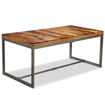 vidaXL Jedálenský stôl, masívne sheeshamové drevo a oceľ, 180 cm