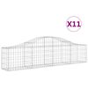 vidaXL Obl&uacute;kov&yacute; gabionov&yacute; k&ocirc;&scaron; 11 ks 200x30x40/60 cm pozinkovan&eacute; železo