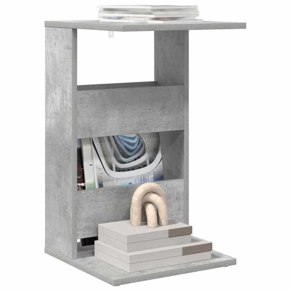 vidaXL Bočn&yacute; st&ocirc;l Bet&oacute;nov&aacute; &scaron;ed&aacute; 40 x 35 x 60,5 cm Kompozitn&eacute; drevo