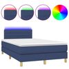 vidaXL Boxspring posteľ s matracom a LED modr&aacute; 120x190 cm l&aacute;tka