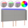 vidaXL Čelo postele s LED bledosiv&eacute; 163x16x118/128 cm l&aacute;tka