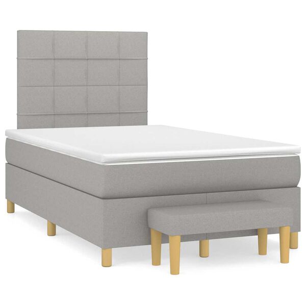 vidaXL Boxspring posteľ s matracom bledosiv&aacute; 120x190 cm l&aacute;tka