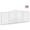 vidaXL Obl&uacute;kov&eacute; gabionov&eacute; ko&scaron;e 8 ks 400x30x140/160 cm pozink. železo