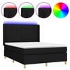 vidaXL Posteľ boxsping s matracom a LED čierna 140x190 cm l&aacute;tka