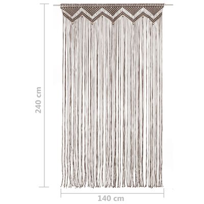 vidaXL Záclona macrame sivo-hnedý 140x240 cm bavlna