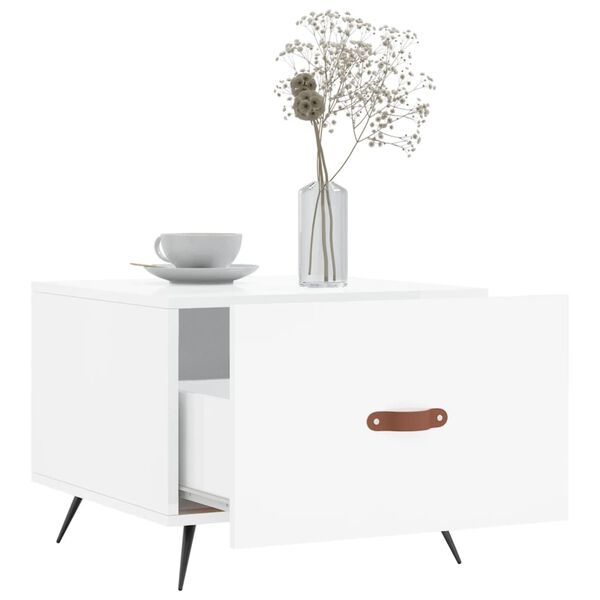 vidaXL Konferenčné stolíky 2 ks lesklé biele 50x50x40 cm kompoz. drevo