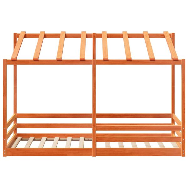 vidaXL Detská posteľ so strechou voskovohnedá 80x200 cm borovic. masív