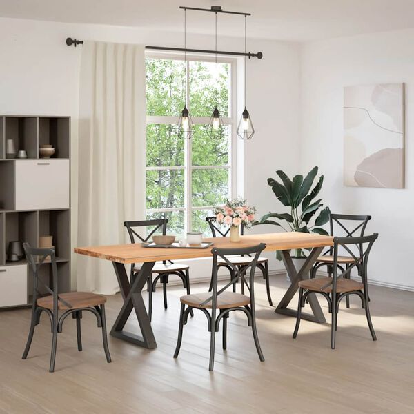 vidaXL Nohy k jed&aacute;lensk&eacute;mu stolu 2 ks antracitov&eacute; 80x(72-73,3) cm oceľov&eacute;