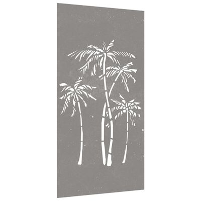 vidaXL Záhradná dekorácia 105x55 cm, cortenová oceľ, palmy