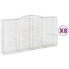 vidaXL Obl&uacute;kov&yacute; gabionov&yacute; k&ocirc;&scaron; 8 ks 400x50x200/220cm pozinkovan&eacute; železo
