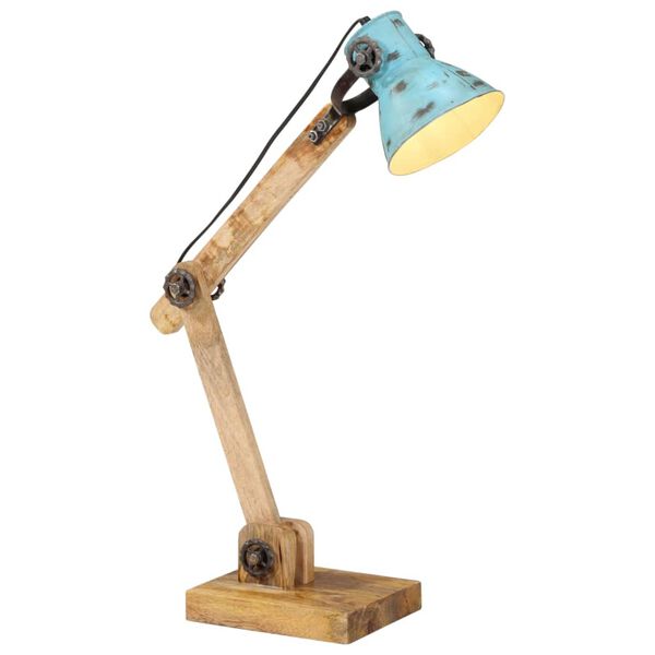 vidaXL Stolov&aacute; lampa 25 W &scaron;muhovan&aacute; modr&aacute; 23x18x96 cm E27