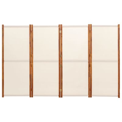 vidaXL 4-panelový paraván krémovo-biely 280x180 cm