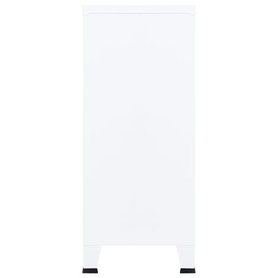 vidaXL Industriálna úložná skrinka, biela 90x40x100 cm, oceľ