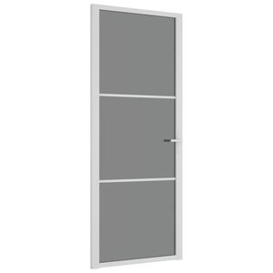 vidaXL Vn&uacute;torn&eacute; dvere 83x201,5 cm biele ESG sklo a hlin&iacute;k