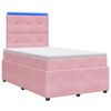 vidaXL LED boxspring posteľ s matracom Ružov&aacute; 120 x 200 cm Zamat