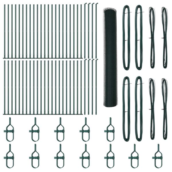 vidaXL Stĺp na plot. Zelená 100 x 1,2 m (25 mm sieť) Ocel a PVC