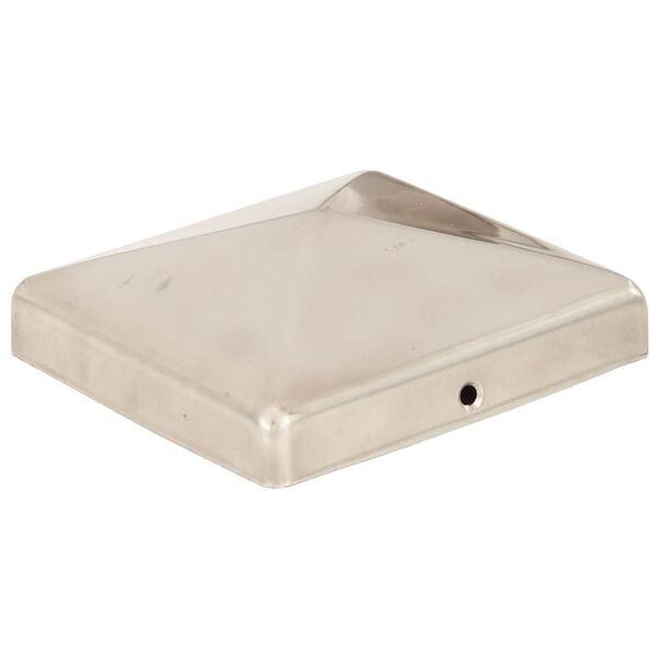 vidaXL Pyram&iacute;dov&eacute; krytky na plotov&eacute; stĺpiky 6 ks 101x101 mm nehrdzavej&uacute;ca oceľ