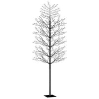 vidaXL Vianočný stromček 2000 LED studené biele svetlo kvety čerešne 500 cm