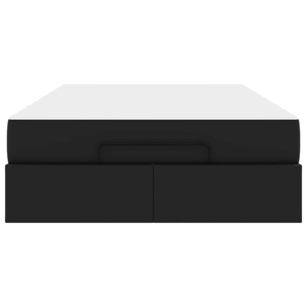 vidaXL R&aacute;m postele s matracom s matracmi 2 pcs Čierna PVC