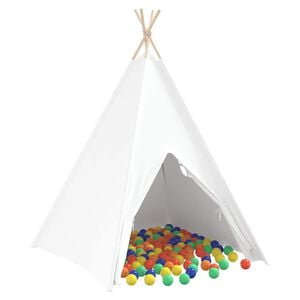 vidaXL Teepee stan Biela 120 x 120 x 150 cm Textil a plast