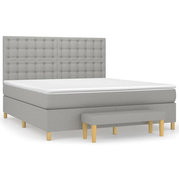 vidaXL Boxspring posteľ s matracom bledosiv&aacute; 180x200 cm l&aacute;tka