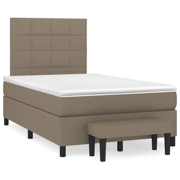 vidaXL Boxspring posteľ s matracom sivohned&yacute; 120x200 cm l&aacute;tka