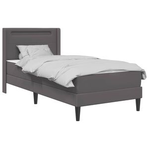 vidaXL R&aacute;m postele s matracom Siv&aacute; 90 x 190 cm Umel&aacute; koža