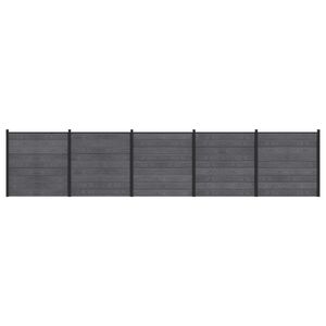 vidaXL S&uacute;prava plotov 5 ks 872 x 186 cm WPC a hlin&iacute;k Siv&aacute;