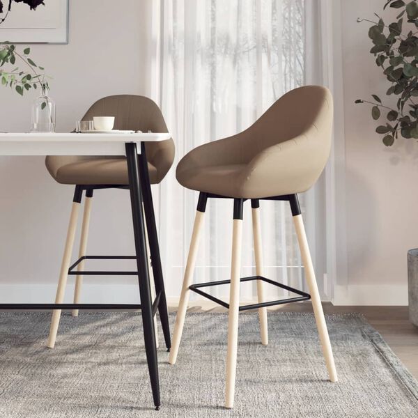 vidaXL Barov&eacute; stoličky 2 ks sivohned&eacute; l&aacute;tkov&eacute;