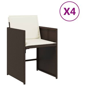 vidaXL Z&aacute;hradn&eacute; stoličky s podložkami 4 ks, hned&eacute;, polyratan