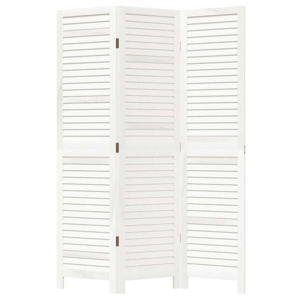 vidaXL Paraván 3 panely biely masívne drevo paulovnie