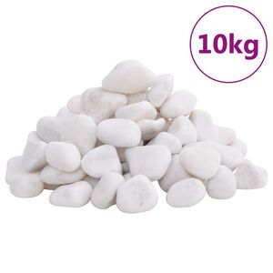vidaXL Le&scaron;ten&eacute; kamienky 10 kg biele 2-5 cm