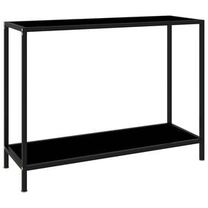 vidaXL Konzolov&yacute; stol&iacute;k, čierny 100x35x75 cm, tvrden&eacute; sklo