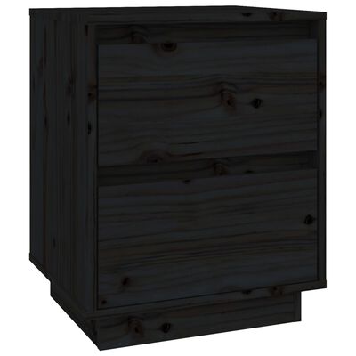 vidaXL Nočné stolíky 2 ks čierne 40x35x50 cm masívne borovicové drevo