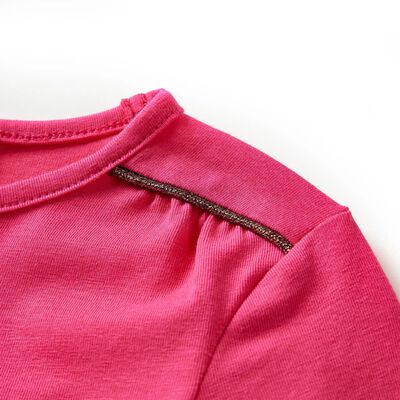 Detské tričko s dlhým rukávom žiarivo ružové 92