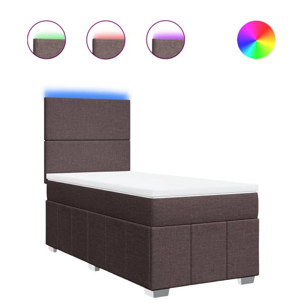 vidaXL Boxspring posteľ s matracom tmavohned&aacute; 90x190 cm l&aacute;tka