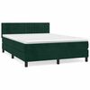vidaXL Posteľn&yacute; r&aacute;m boxsping s matracom tmavozelen&yacute; 140x190 cm zamat