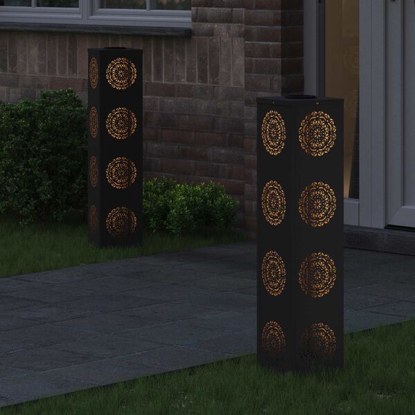 vidaXL Sol&aacute;rne LED svetlo na chodn&iacute;k 2 pcs Čierna