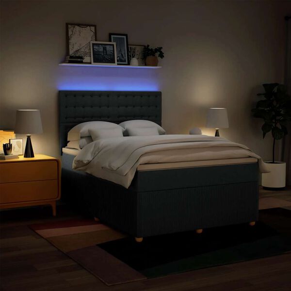 vidaXL Posteľn&yacute; r&aacute;m boxspring s matracom modr&yacute; 160x200 cm l&aacute;tka