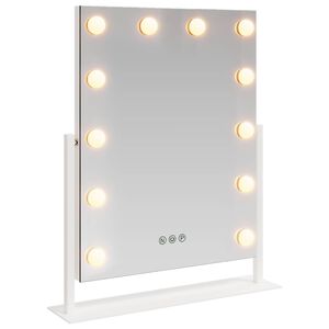 vidaXL LED zrkadlo na um&yacute;vadlo Biela 44 x 10 x 53 cm Sklo a oceľ