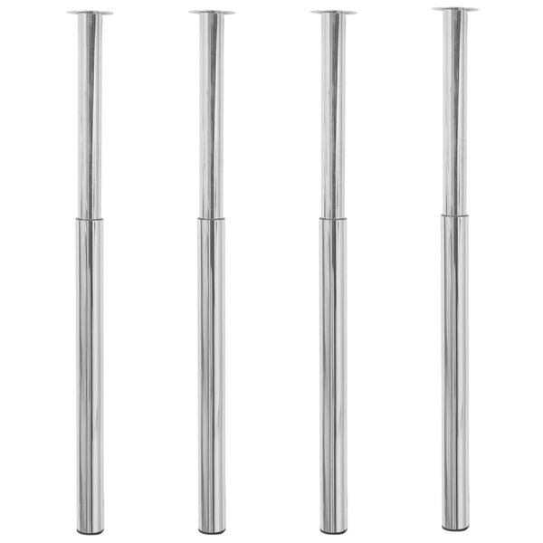 vidaXL Teleskopické stolové nohy 4 ks chrómové 710 mm – 1100 mm