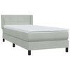 vidaXL Posteľn&yacute; r&aacute;m boxspring s matracom Svetlosiv&aacute; 80x210 cm zamat