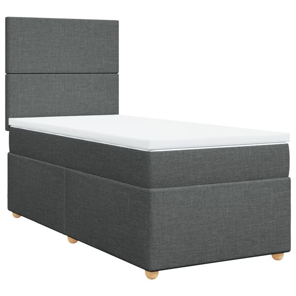 vidaXL Boxspring posteľ s matracom tmavosiv&aacute; 90x200 cm l&aacute;tka