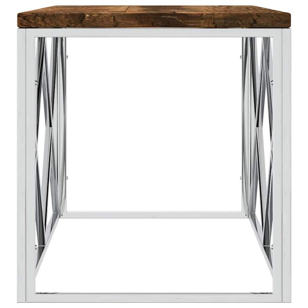 vidaXL Konferenčn&yacute; stol&iacute;k nehrdzavej&uacute;ca oceľ a recyklovan&yacute; mas&iacute;v