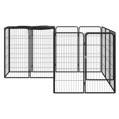 vidaXL Ohrádka pre psov 14 panelov čierna 50x100 cm práškovaná oceľ