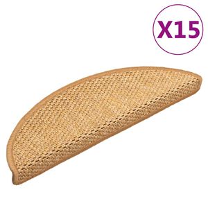 vidaXL Samolepiace n&aacute;&scaron;ľapy na schody, sisalov&yacute; vzhľad 15 ks 56x17x3 cm