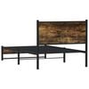 vidaXL Kovový posteľný rám bez matraca dymový dub 107x203 cm