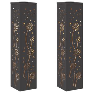 vidaXL Sol&aacute;rne LED svetlo na chodn&iacute;k 2 ks Tepl&aacute; biela 18 x 18 x 80 cm